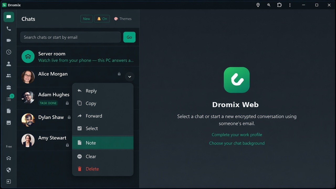 Add a note from a chat